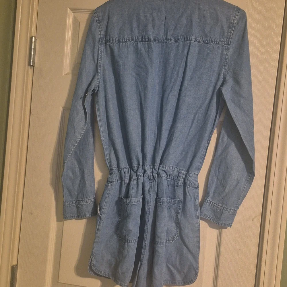 Vizio Light Blue Denim Romper with Drawstring - Picture 2 of 2